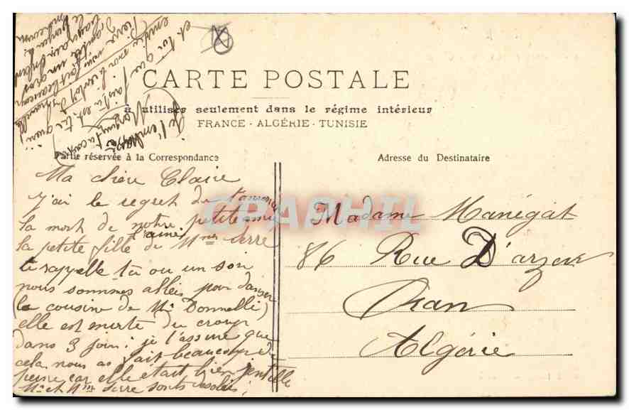 CPA Marseille La Porte d'Aix  — Rückseite