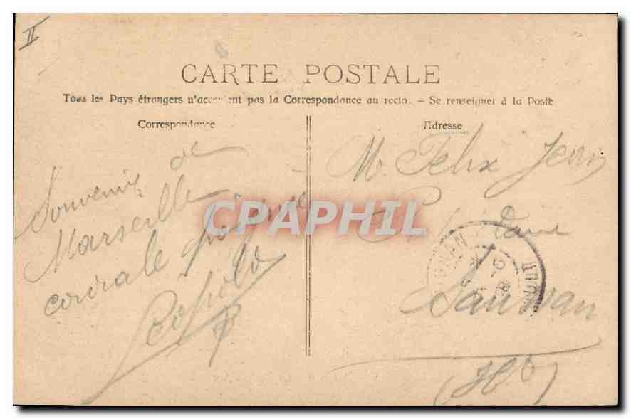 CPA Marseille La Porte d'Aix  — Rückseite