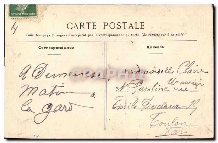 CPA Marseille Place et Porte d'Aix  — Rückseite