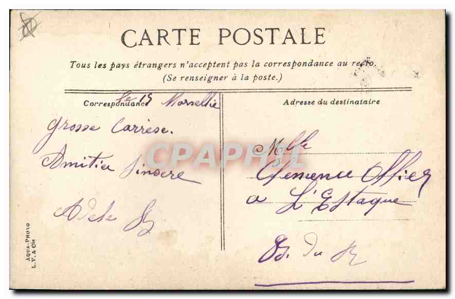 CPA Marseille La Porte d'Aix  — Verso