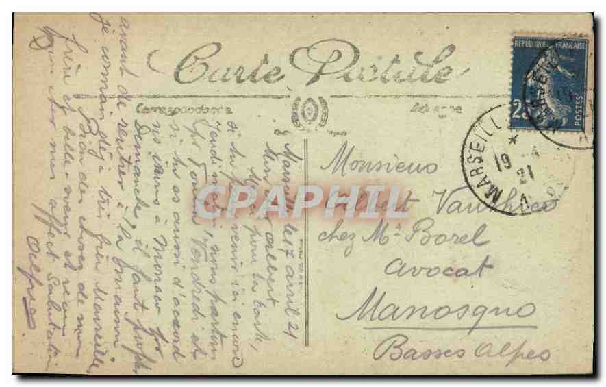 MARSEILLE — Place de l'Arc et l'Arc de Triomphe (Monument élevé aux Gloires de la Première République et de l'Empire) — LL — Verso