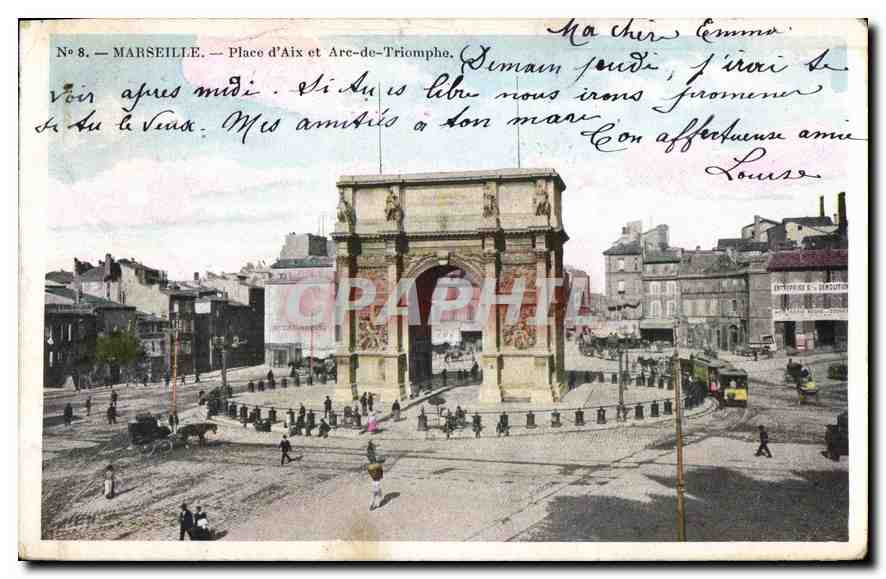 Marseille — Place d'Aix und Triumphbogen — C. G. Marseille, n°8