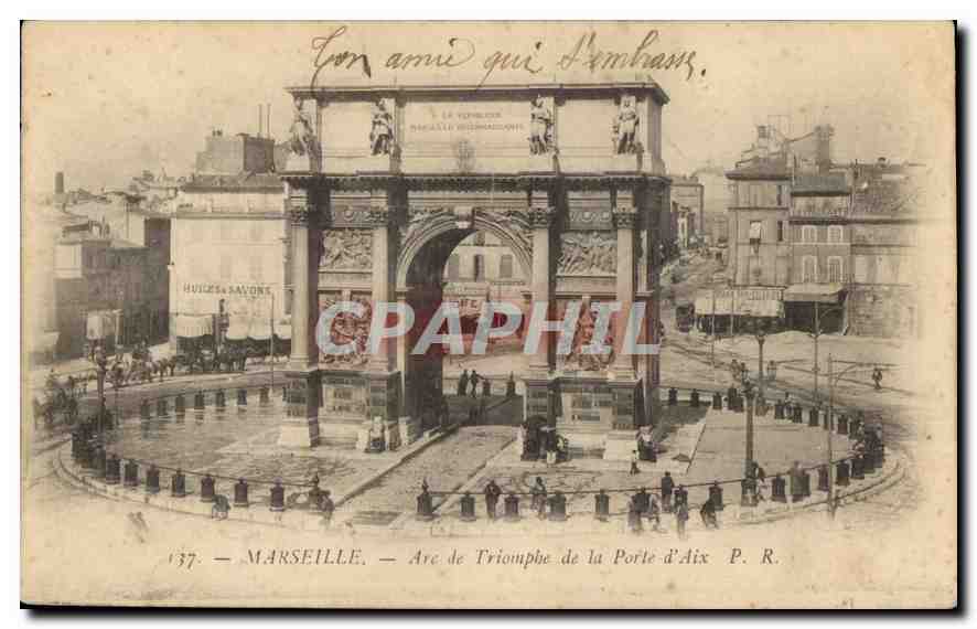 CPA Marseille Arc de Triomphe de la Porte d'Aix 
