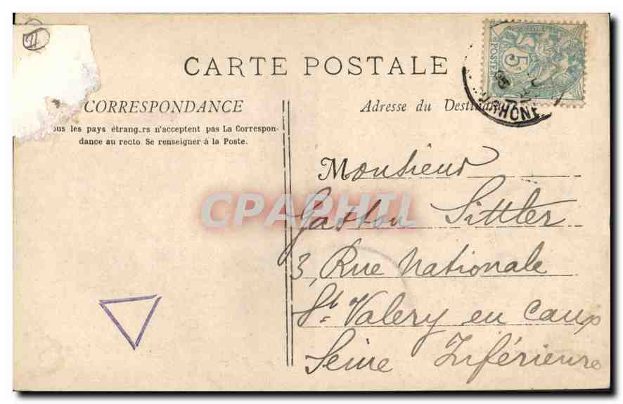 CPA Marseille La Porte d'Aix  — Rückseite