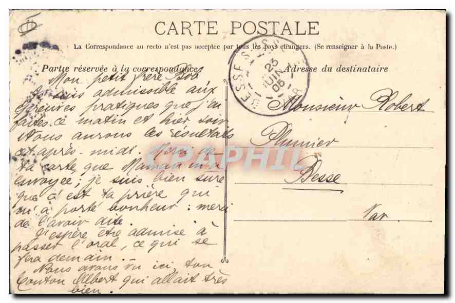 CPA Marseille La Porte d'Aix  — Rückseite