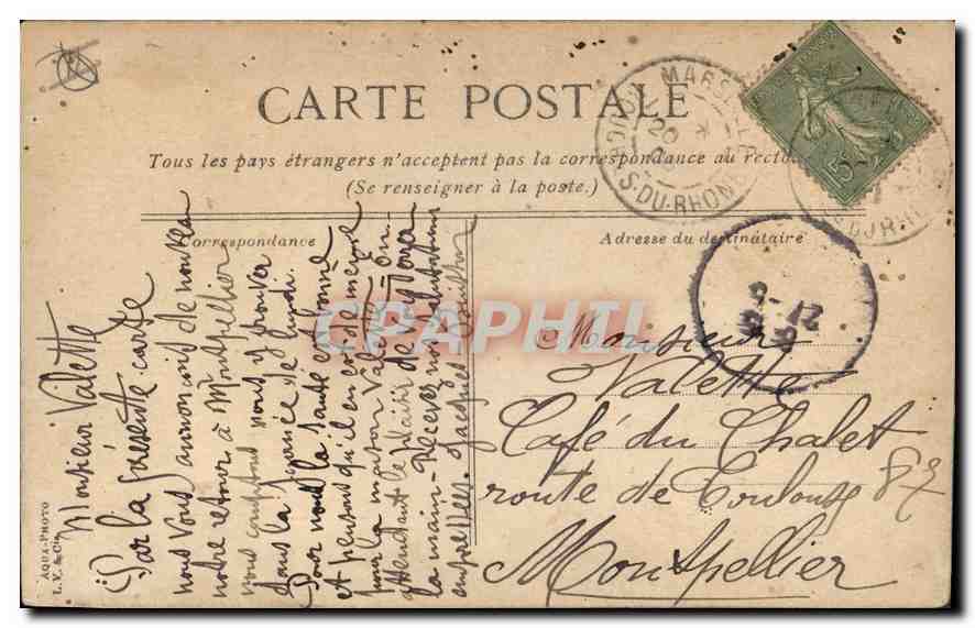 CPA Marseille Porte d'Aix  — Rückseite