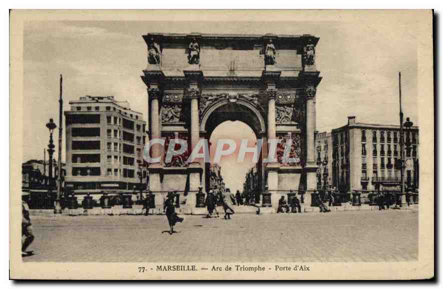 CPA Marseille Arc de Triomphe Porte d'Aix 