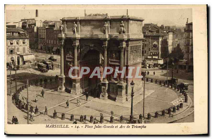 CPA Marseille Place Jules Guesde et Arc de Triomphe 