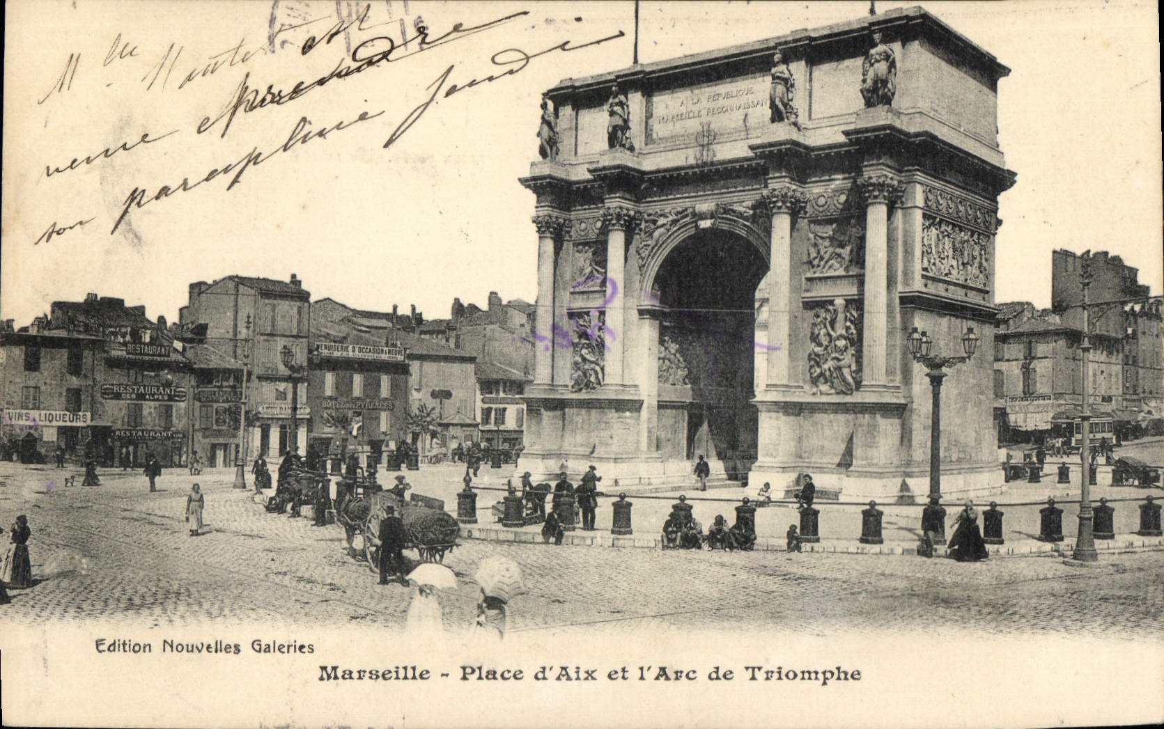 Marseille - Place d'Aix et l'Arc de Triomphe — Edition Nouvelles Galeries