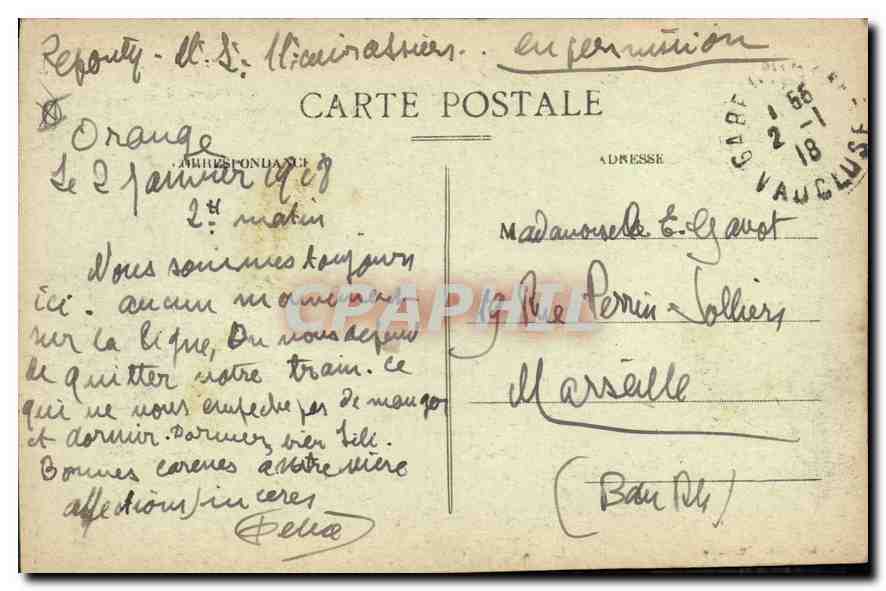 CPA Marseille La Porte d'Aix  — Rückseite