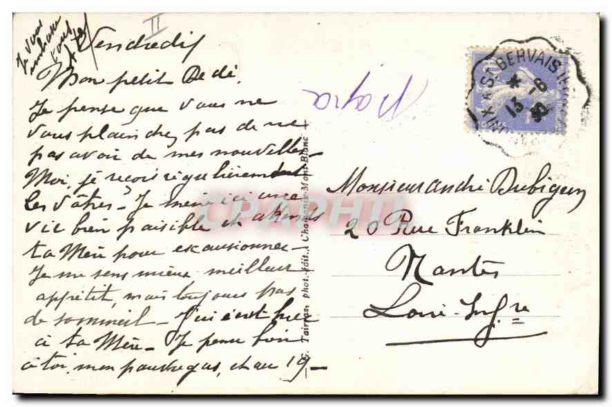 CPA Le Mont Blanc Chamonix Mont Blanc  — Verso