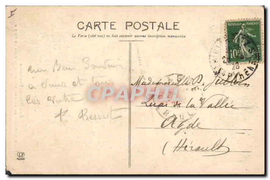 CPA Biarritz La Rudne  — Verso