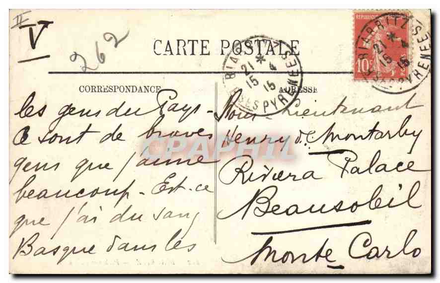 CPA Biarritz Pecheurs au Phare Peche — Verso