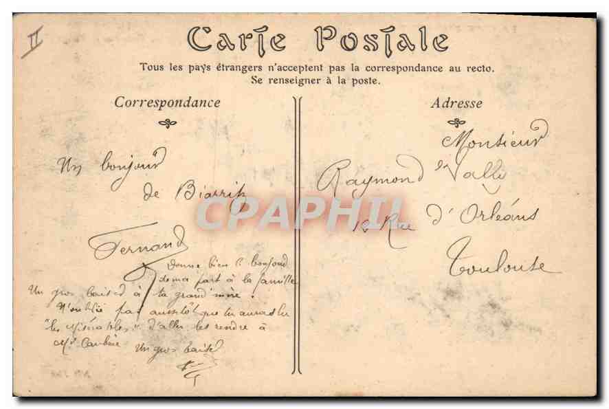 CPA Biarritz La Cote d'Argent Effet de Vague a la Digue du Rocher de la Vierge  — Verso