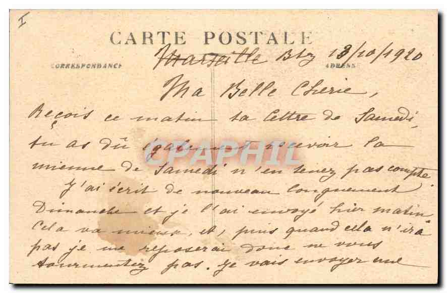CPA Biarritz Les Rochers dits La Loge de theatre Bateau de guerre — Verso