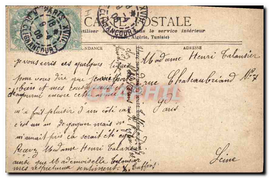 Biarritz - Rocher de la Vierge — éditeur Starck, Paris — Verso
