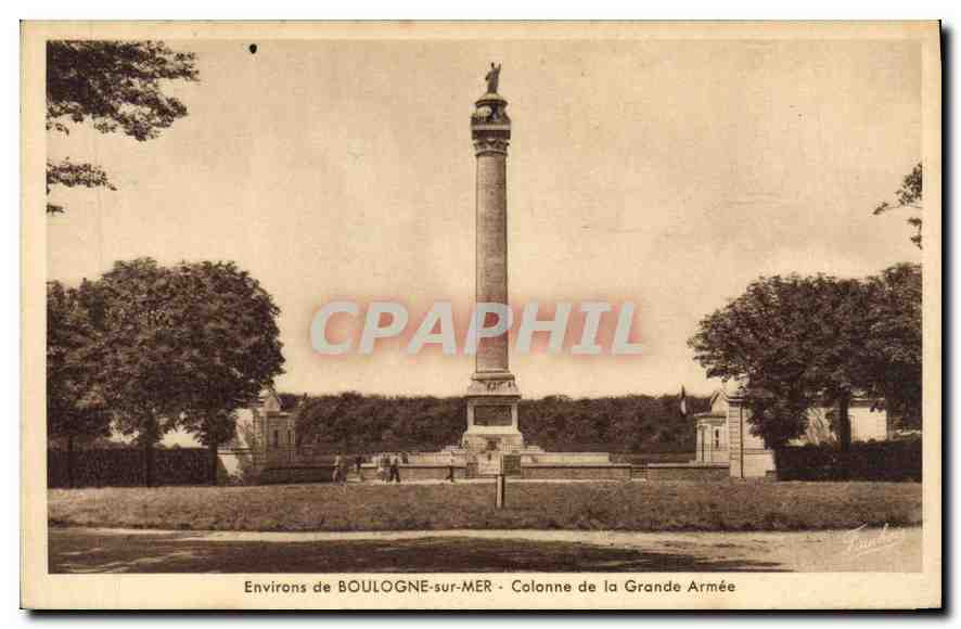 Entornos de BOULOGNE-SUR-MER — Columna de la Gran Armada — Ed. F. Lanchais, Serie 12