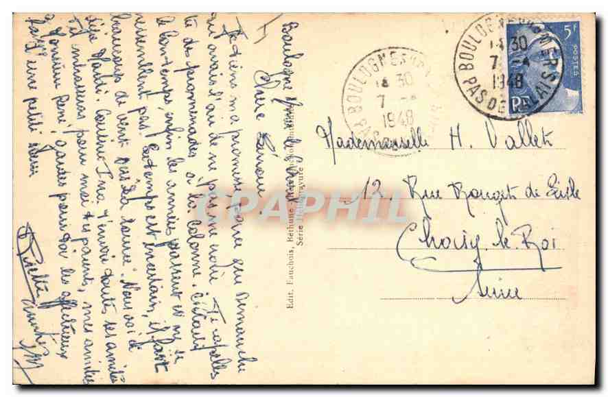 Entornos de BOULOGNE-SUR-MER — Columna de la Gran Armada — Ed. F. Lanchais, Serie 12 — Reverso