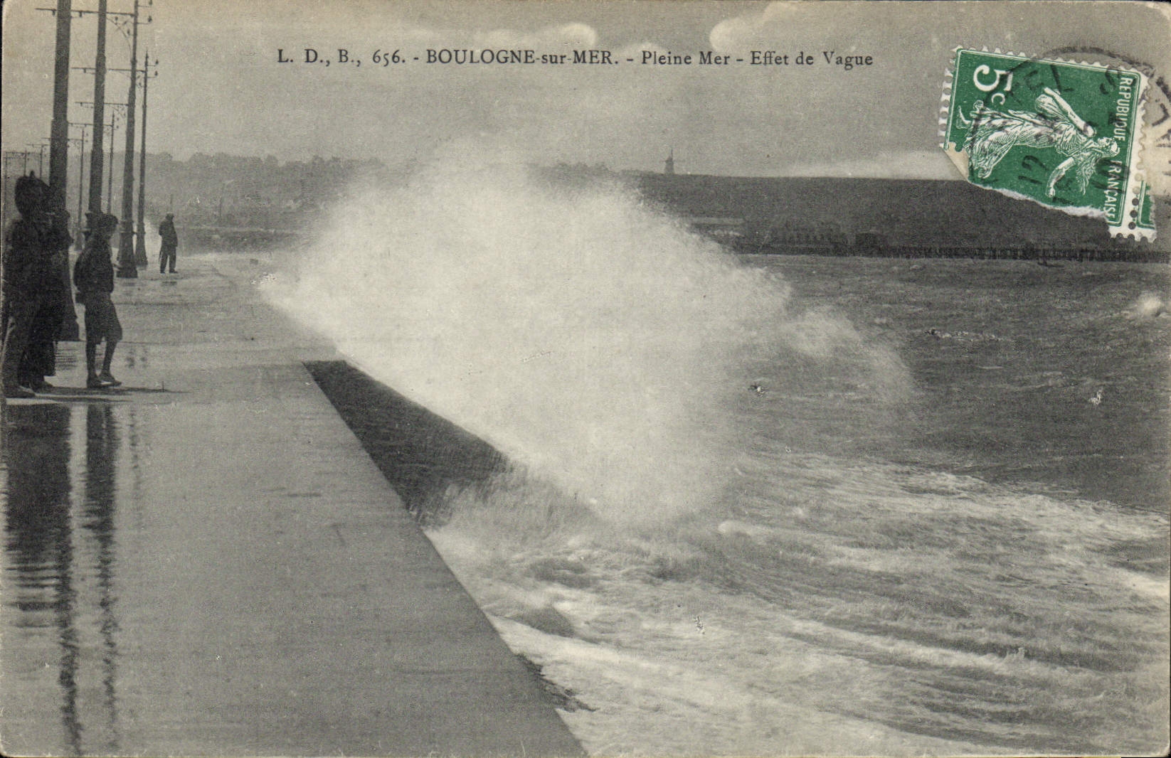 Boulogne-sur-Mer — Pleine Mer - Effet de Vague — L. D., B., 656