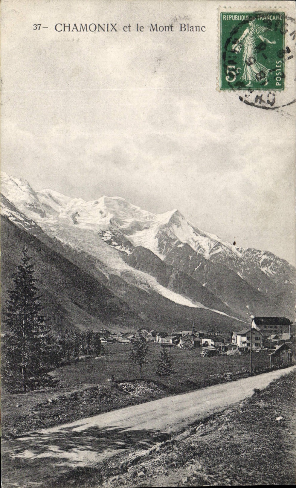 Chamonix et le Mont Blanc — vue panoramique — éditeur non visible, n° de série 37