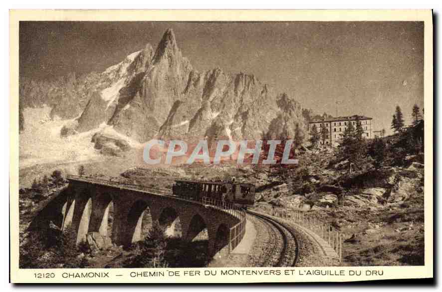 Chamonix — Montenversbahn und Aiguille du Dru — CPAPHIL 12120