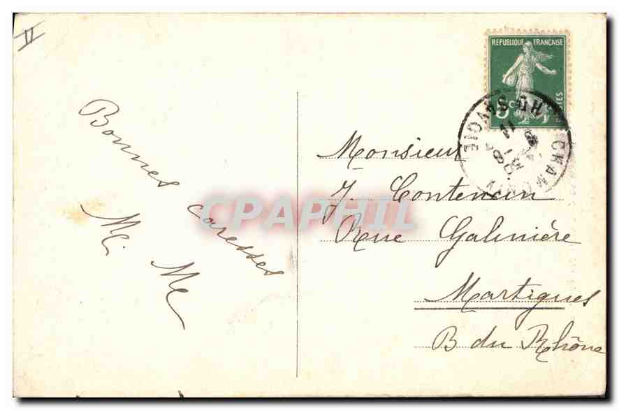 Chamonix vu du Glacier des Bossons — vue panoramique — Charnaux frères & Co., Genève, n° 7190 — Verso