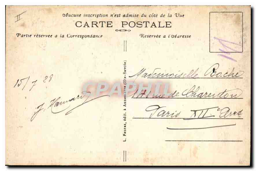 CPA Chamonix Mont Blanc Haute Savoie  — Rückseite