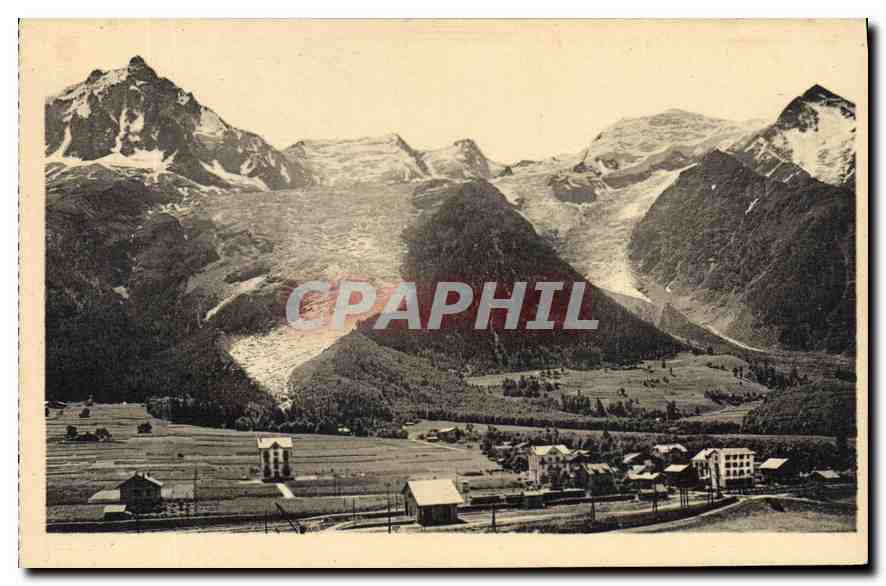 CPA Chamonix Mont Blanc Village et Glaciers des Bossons et de Taconnaz 