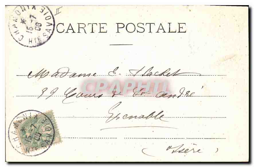 CPA Mer de Glace et Hotel du Montanvert  — Verso