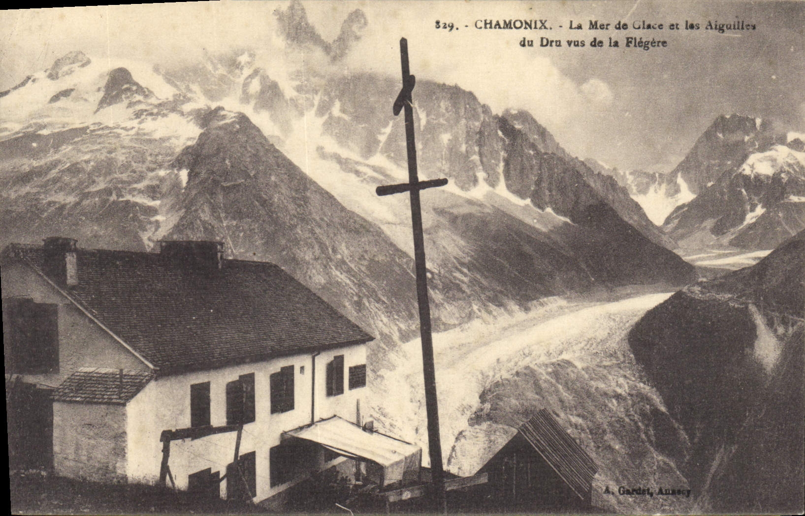 Chamonix - Die Mer de Glace und die Aiguilles du Dru von der Flégère gesehen — A. Gardet, Ausey
