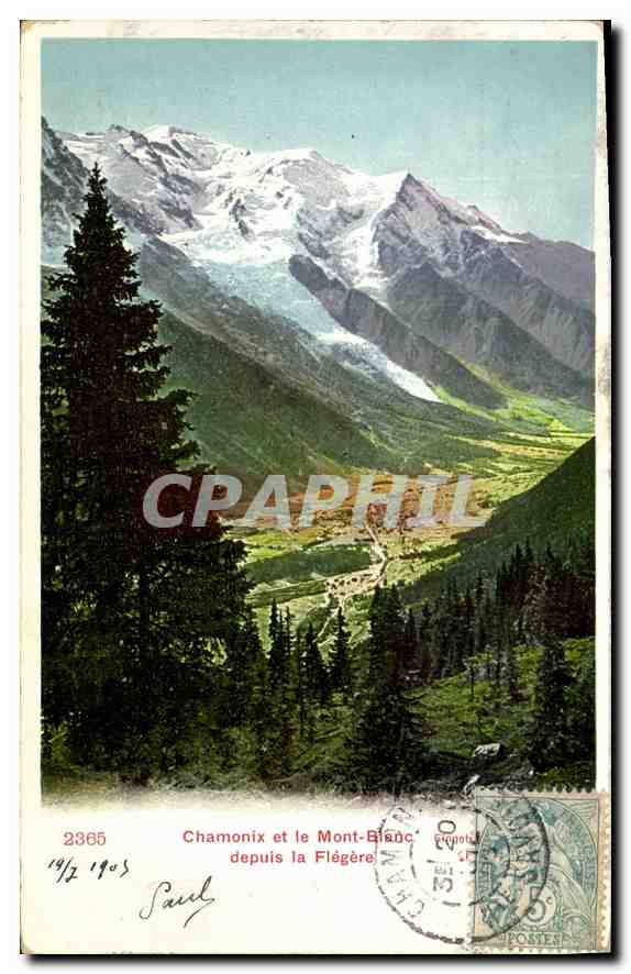 Chamonix et le Mont-Blanc depuis la Flégère — éditeur anonyme, n° 2365
