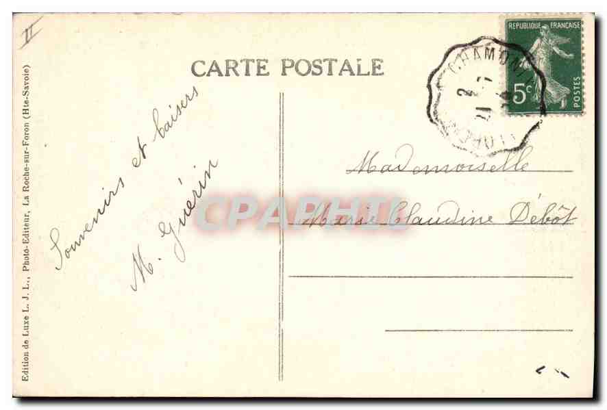 Chamonix — Gare du Montenvers et la Mer de Glace — L. J. L. - 23 — Verso
