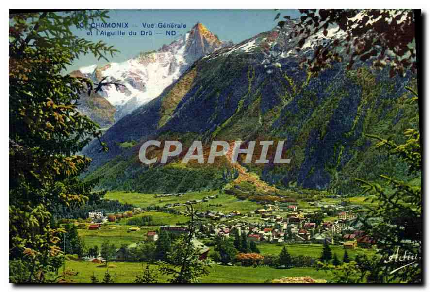 Chamonix — Vue Générale et l'Aiguille du Drû — Éditions Les Belles Éditions Françaises