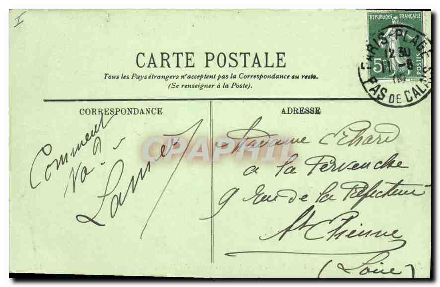 CPA Paris Plage Derniers Sapins des Dunes  — Rückseite