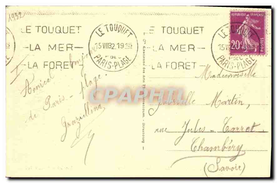CPA Le Torquet Paris Plage La Pinede et le Phare  — Rückseite