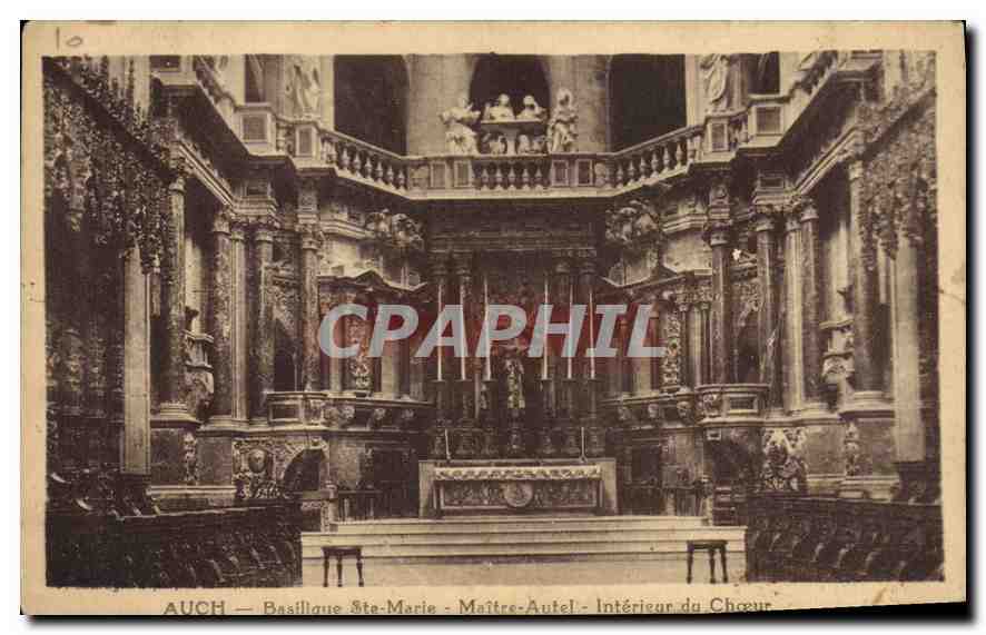 CPA Auch Basilique Ste Marie Maitre Autel Interieur du Choeur 