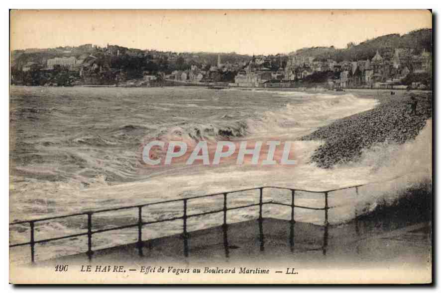 CPA Le Havre Effet de Vagues au Boulevard Maritime 