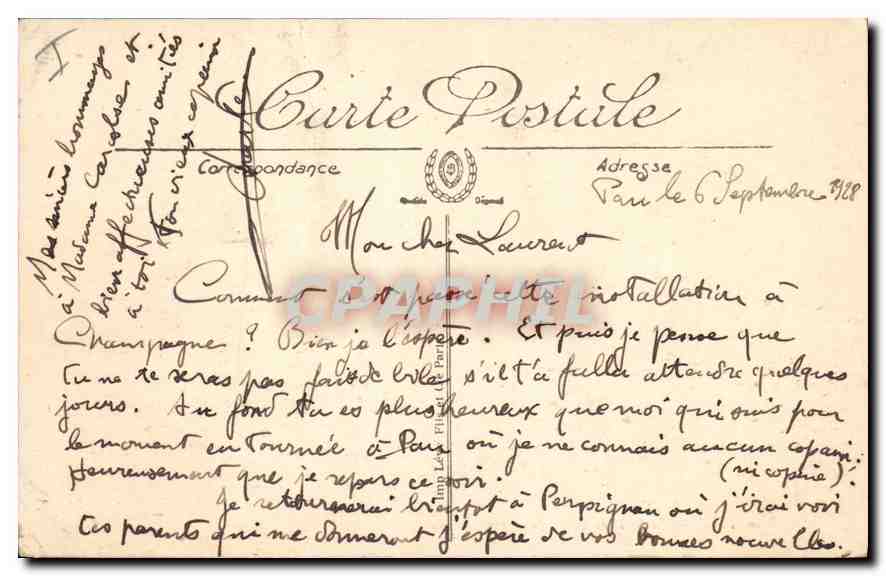 CPA Pau La Chateau vu de Jurancon  — Rückseite