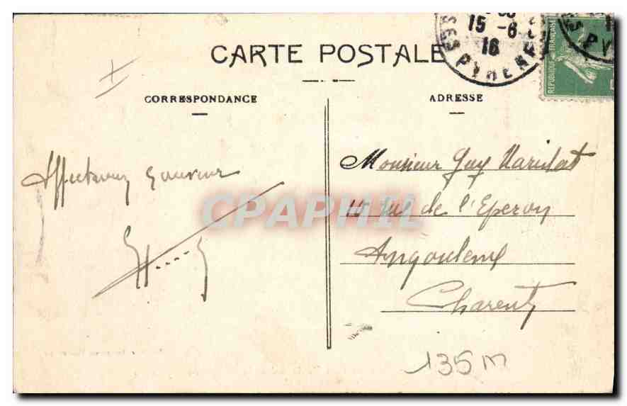 CPA Pau Un coin du Boulevard et la Chaine des Pyrenees  — Rückseite