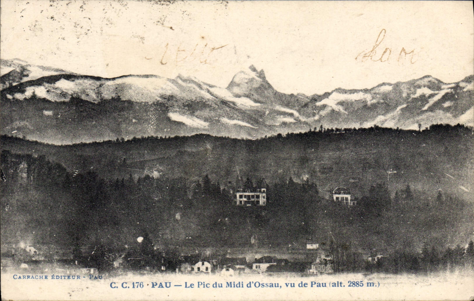 Le Pic du Midi d'Ossau, vu de Pau (alt. 2885 m.) — Carrache Éditeur - Pau, C. C. 176