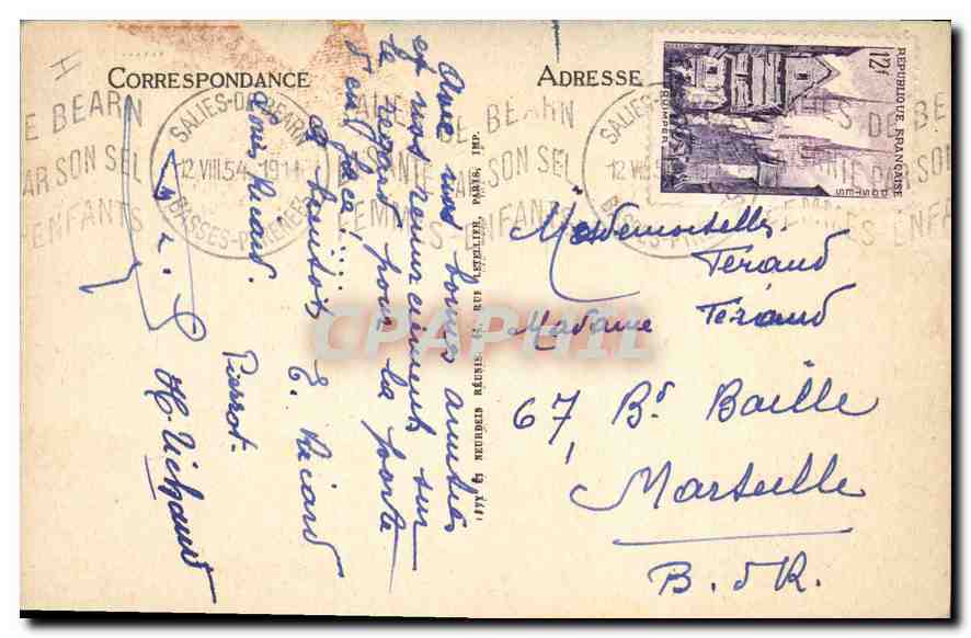 Salies-de-Béarn — Vecchie Case — LL — Verso