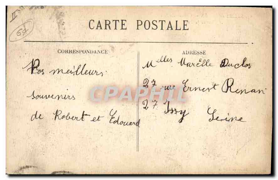 Cartolina d'epoca Salies de Bearn Cascata del Saleys e Ponte della Luna — Verso