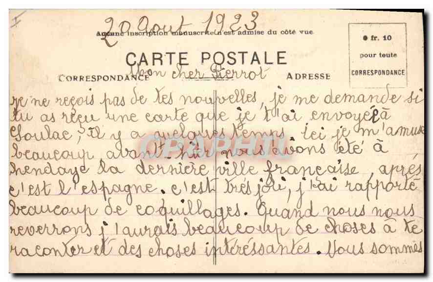 CPA Cote Basque St Jean de Luz Grosse vague a la Digue de l'Artha  — Verso