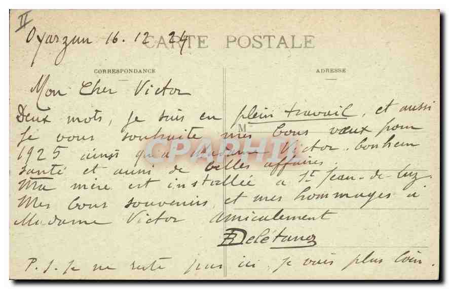 CPA Saint Jean de Luz Ciboure Entree de l'Eglise  — Verso