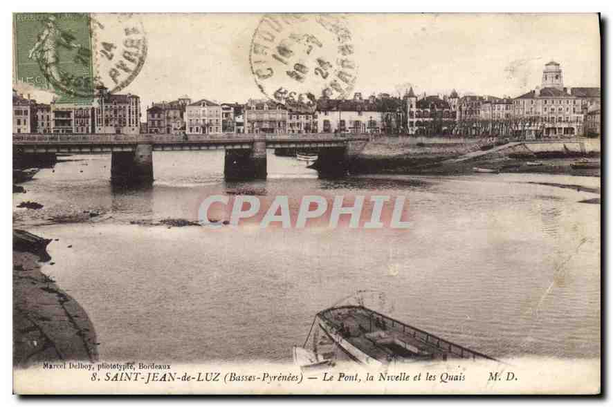 CPA Saint Jean de Luz Basses Pyrenees Le Pont la Nivelle et les Quais 
