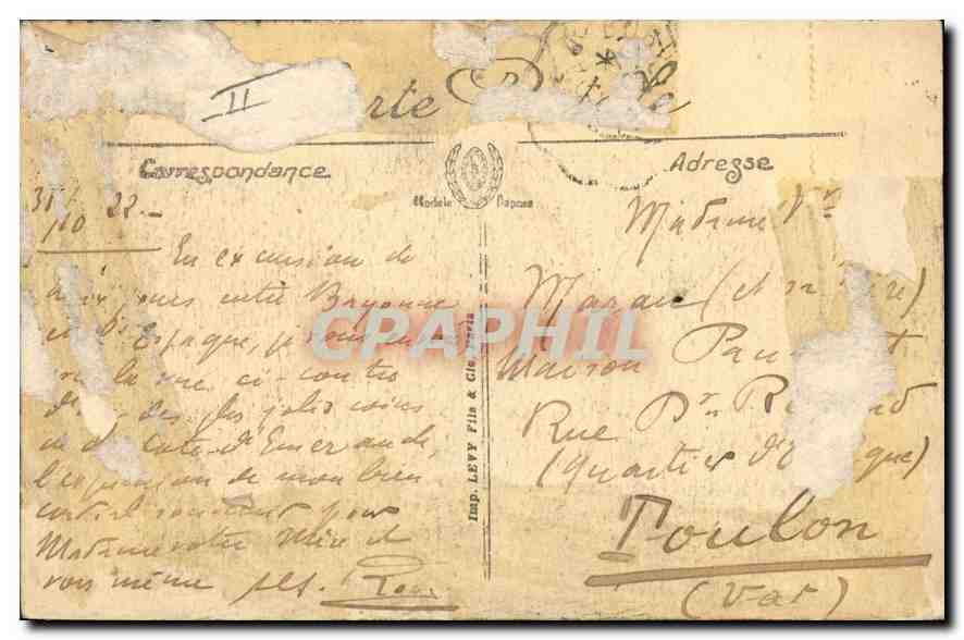 Saint-Jean-de-Luz — Bassin de la Nivelle et Quai de Ciboure — Imp. LEFVY Flin & Cie — Verso