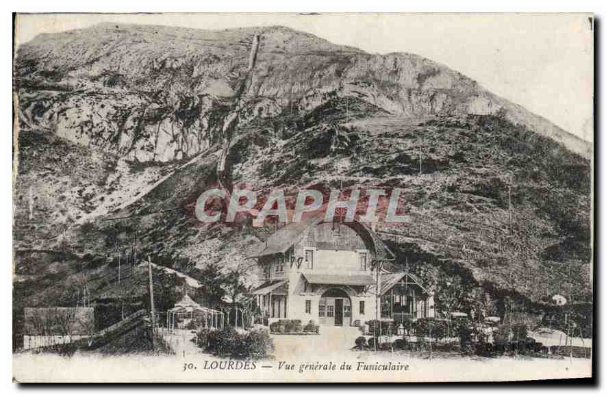 CPA Lourdes Vue generale du Funiculaire 