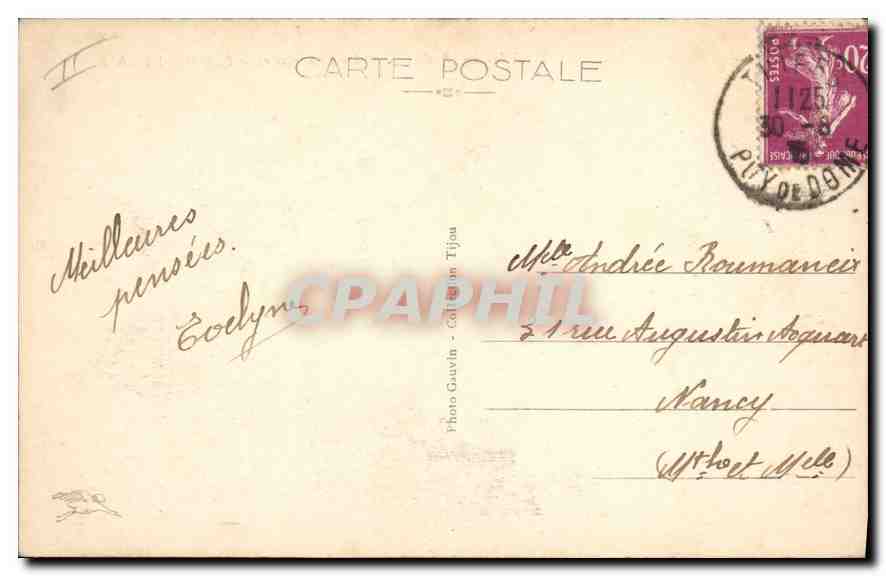 CPA Thiers La Chapelle et le Pont Saint Roch  — Rückseite