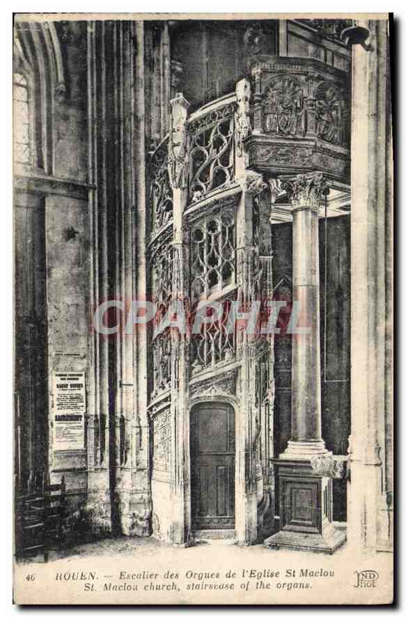 CPA Rouen Escalier des Orgues de L'Eglise St Maclou 