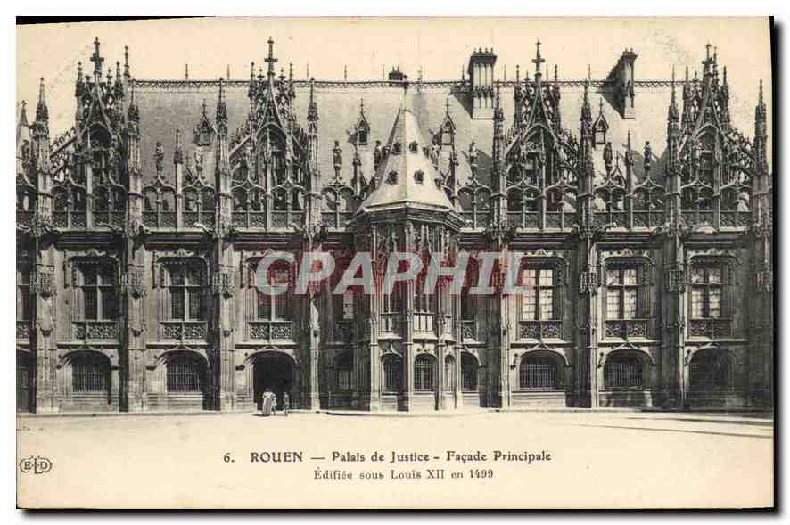 CPA Rouen Palais de Justice Facade Principale 